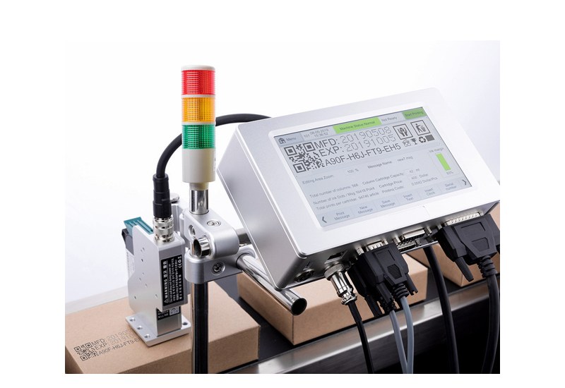 Marksol UMS20 thermal inkjet printer with dual cartridge head and alarm light